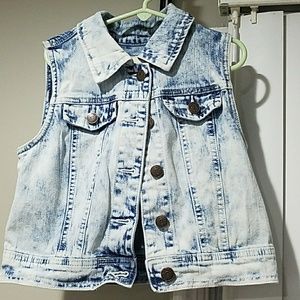 Stone wash Jean Vest